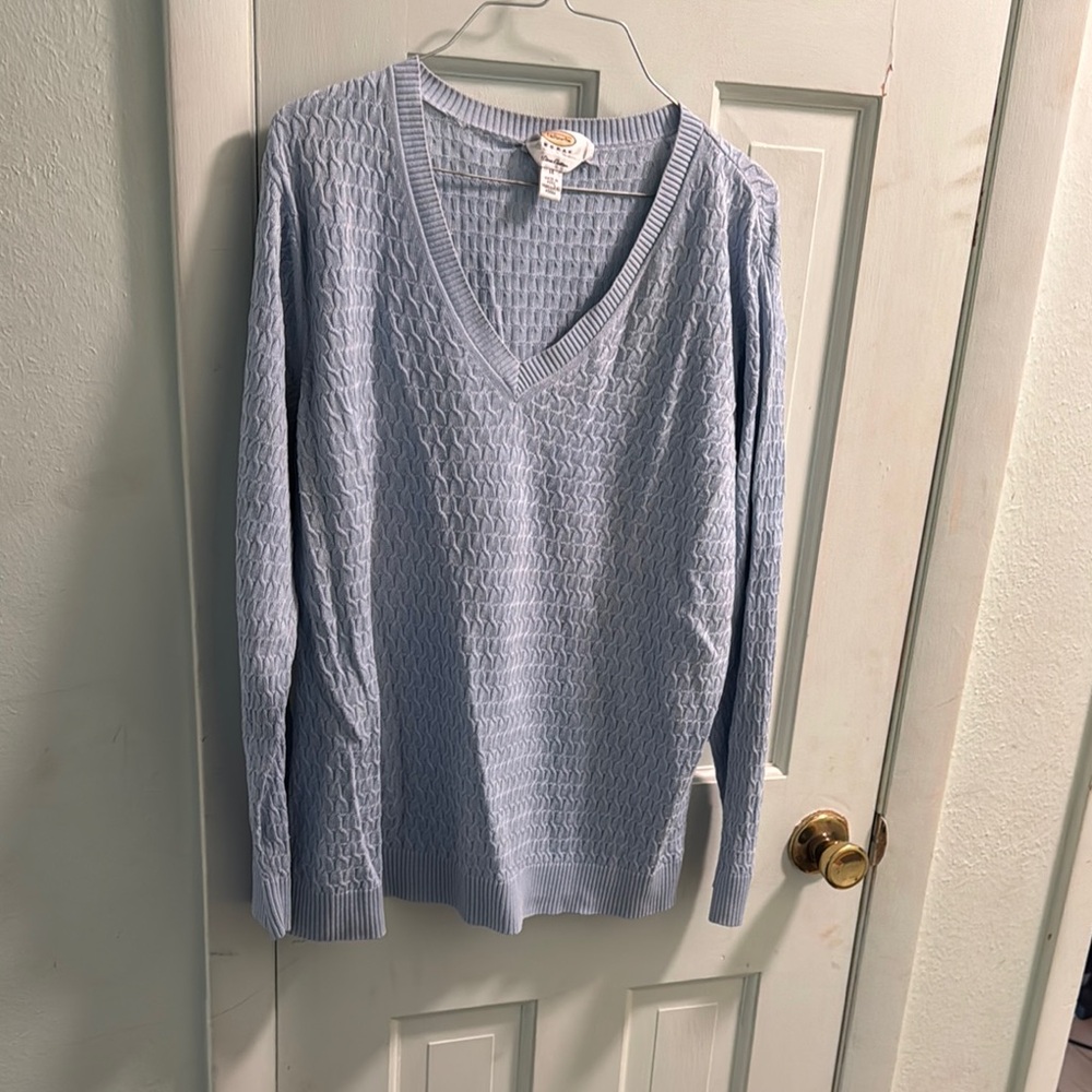 Light Blue V-Neck Sweater